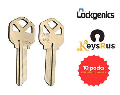 KW1-NP Lockgenics Key Blanks – 10/50/300 Pack | Premium Replacement Keys for Residential & Commercial Locks 5 Pin
