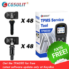 Super Bundle! CGSULIT – Buy 96pcs TS01 TPMS Sensors (48 Silver Metal + 48 Rubber or Black Metal) & Get FREE TPMS90 Tool with OBD Function