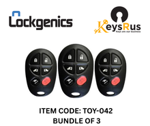 Toyota Sienna 2004-2018 / 6-Button Keyless Entry Remote / GQ43VT20T (Aftermarket)