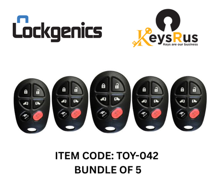 Toyota Sienna 2004-2018 / 6-Button Keyless Entry Remote / GQ43VT20T (Aftermarket)