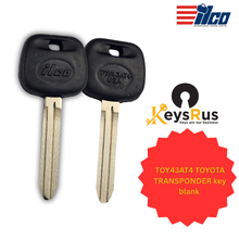 TOY43AT4 TOYOTA TRANSPONDER key blank Ilco