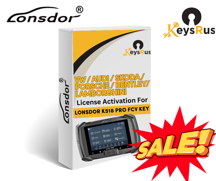Lonsdor, VW / Audi / Skoda / Porsche / Bentley/ Lamborghini License Activation for K518 Pro FCV Key Programmer