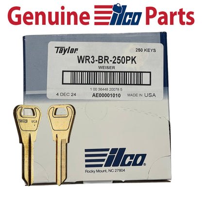 WR3-BR Key Blanks – 250 Pack 1054WB ILCO Brass finish