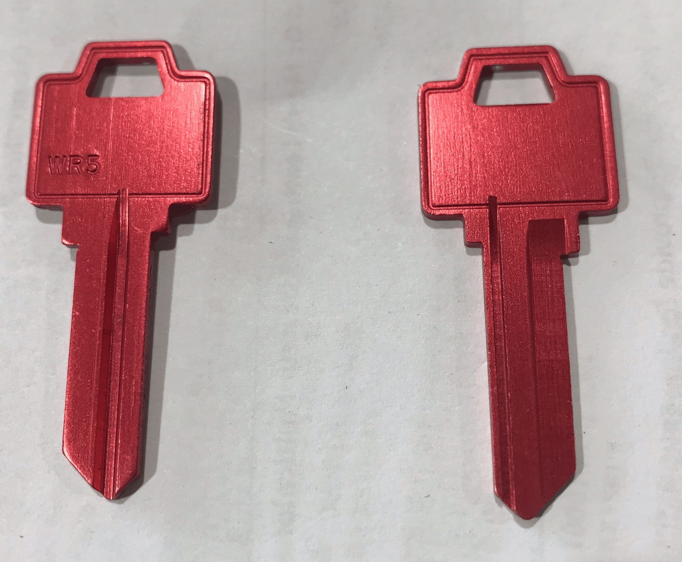 WR5 Aluminum RED Key Blanks – 50/Pack | Durable & Lightweight