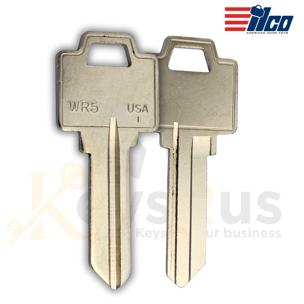 ILCO WR5-NP Key Blanks – 50-Pack Nickel-Plated Brass | 5-Pin Wiser Keyway – N1054WB Compatible