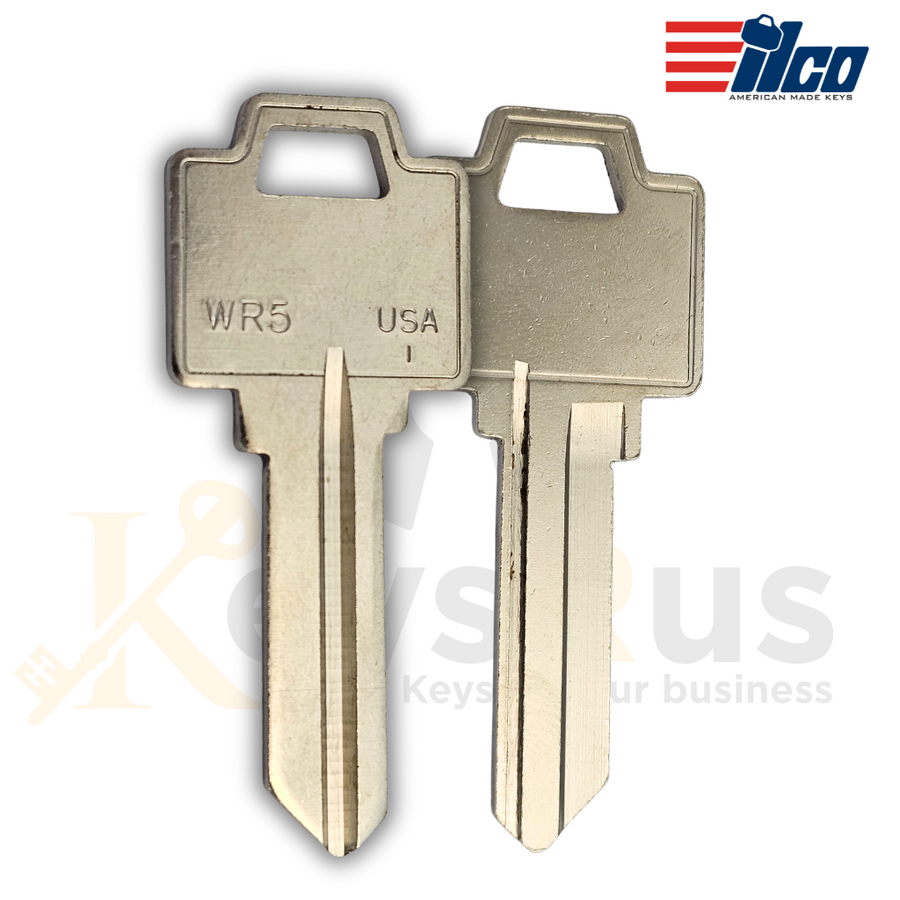 WR5-NP Key Blanks, 10-Pack Nickel-Plated Brass, Compatible with Weiser, WR5 Keyway, Genuine ILCO Taylor Blanks