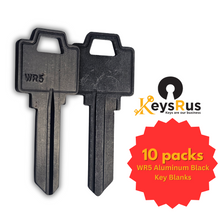 WR5 Aluminum Black Key Blanks – 10/Pack | Durable & Lightweight