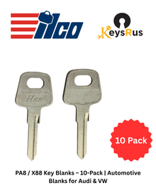 PA8 / X88 Key Blanks – 10-Pack | Automotive Blanks for Audi & VW