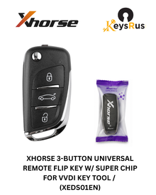 Xhorse XEDS01EN – 3-Button Universal Flip Key with Built-In Super Chip for VVDI Key Tools