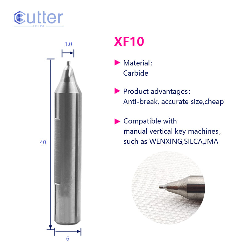 CutterHouse Carbide Milling Cutter – 1.0mm / 1.5mm / 2.0mm / 2.5mm | Fits Xhorse, Silca, Triton, Wenxing Key Cutting Machines