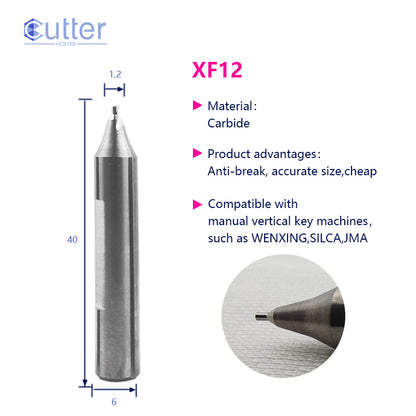 CutterHouse Carbide Milling Cutter – 1.0mm / 1.5mm / 2.0mm / 2.5mm | Fits Xhorse, Silca, Triton, Wenxing Key Cutting Machines