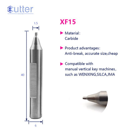 CutterHouse Carbide Milling Cutter – 1.0mm / 1.5mm / 2.0mm / 2.5mm | Fits Xhorse, Silca, Triton, Wenxing Key Cutting Machines