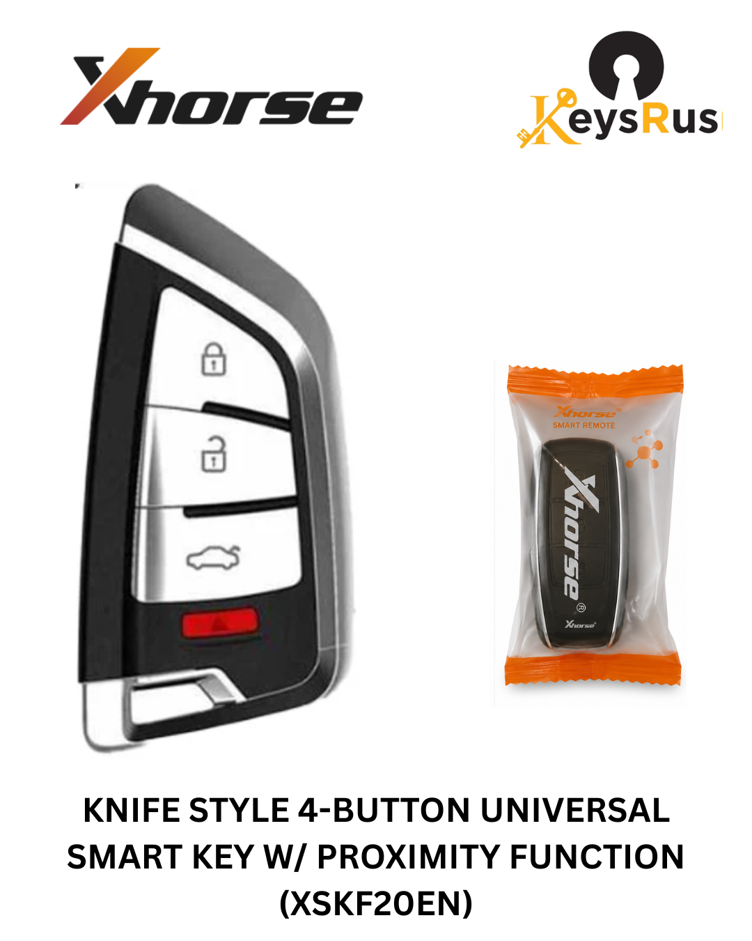 Xhorse Knife Style 4-Button Universal Smart Key w/ Proximity — XSKF20EN