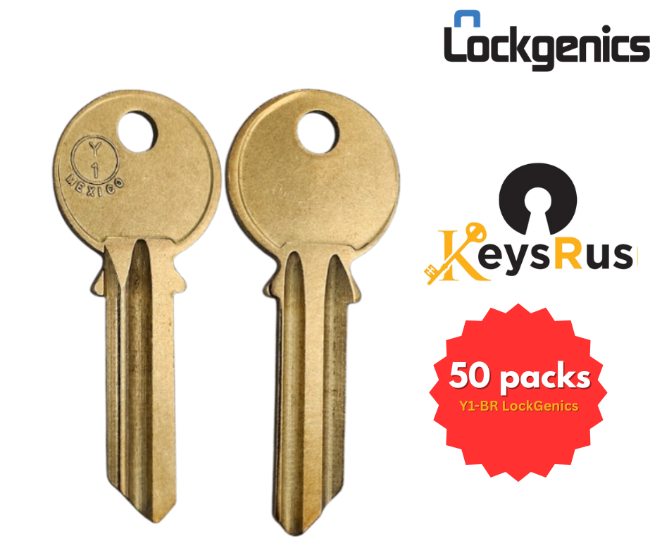 Y1-BR Lockgenics Key Blanks – 50 Pack – Replacement Keys for Residenti ...