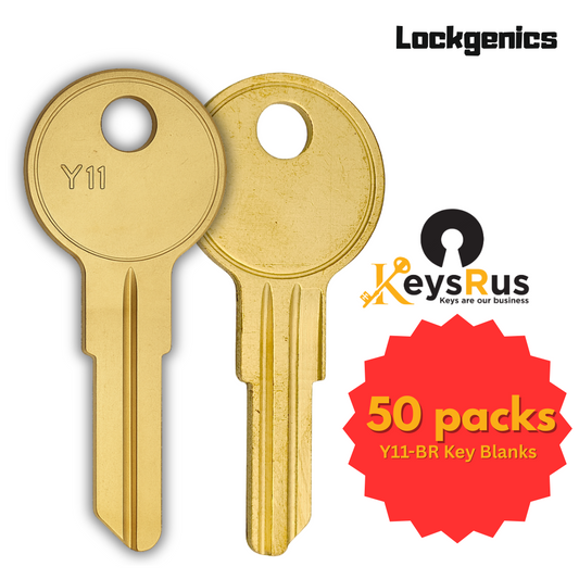 Y11-BR Key Blanks – 50 Pack | Lockgenics | Compatible with Yale Y11 Keyway Systems | Residential, Commercial & Mailbox Locks
