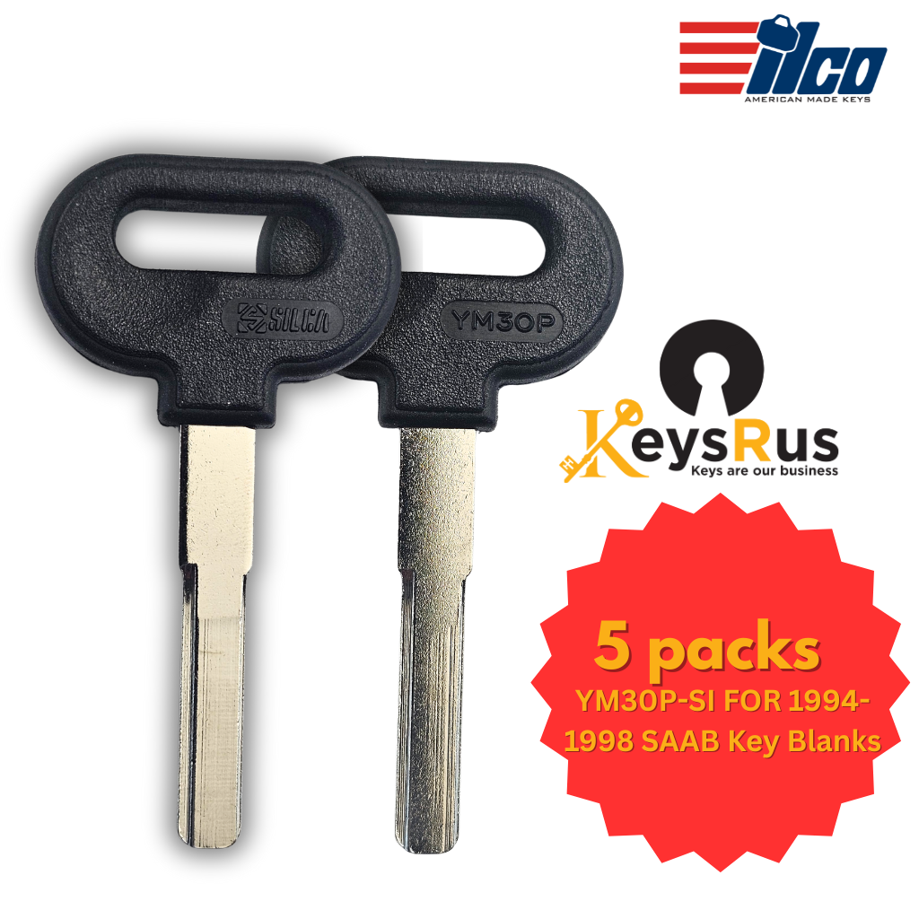 YM30P-SI FOR 1994-1998 SAAB Key Blank ILCO 5/Pack