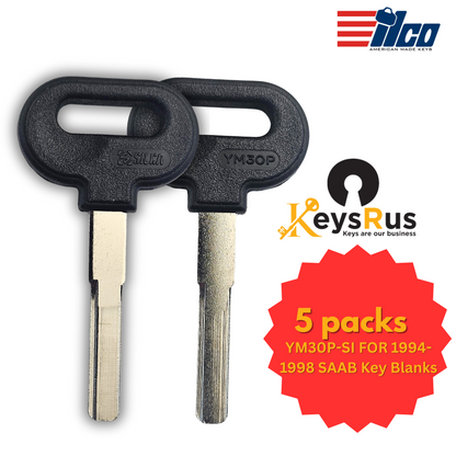 YM30P-SI FOR 1994-1998 SAAB Key Blank ILCO 5/Pack