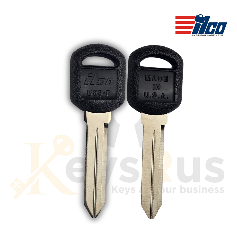 G.M P1107-P / B89-P Key Blanks, Black Head, For GM Vehicles (1994, 2006), 5 Pack