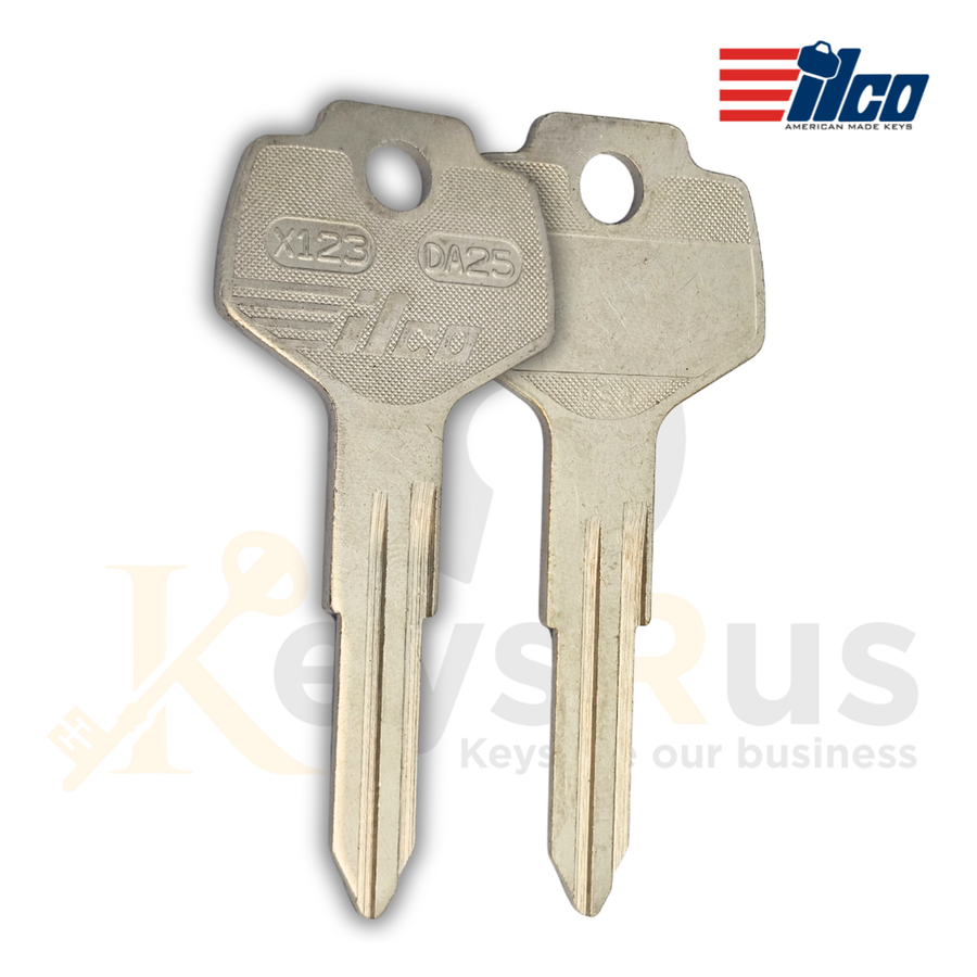 Taylor X123 / DA25 Key Blanks, 10 Pack, All-Metal Automotive Key Blanks for Nissan, Subaru, Daewoo, Gas Caps & More
