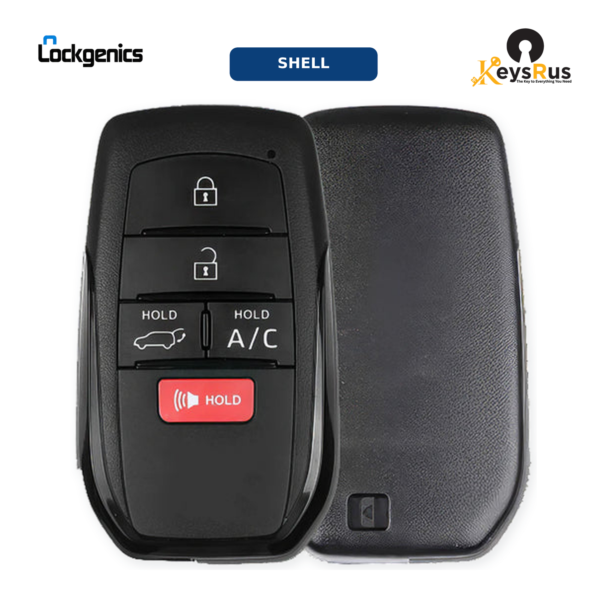 2021, 2025 Toyota 5-Button Smart Key Shell with Emergency Blade, For FCC ID: HYQ14FBX, Compatible with RAV4 Prime, BZ4X, Subaru Solterra