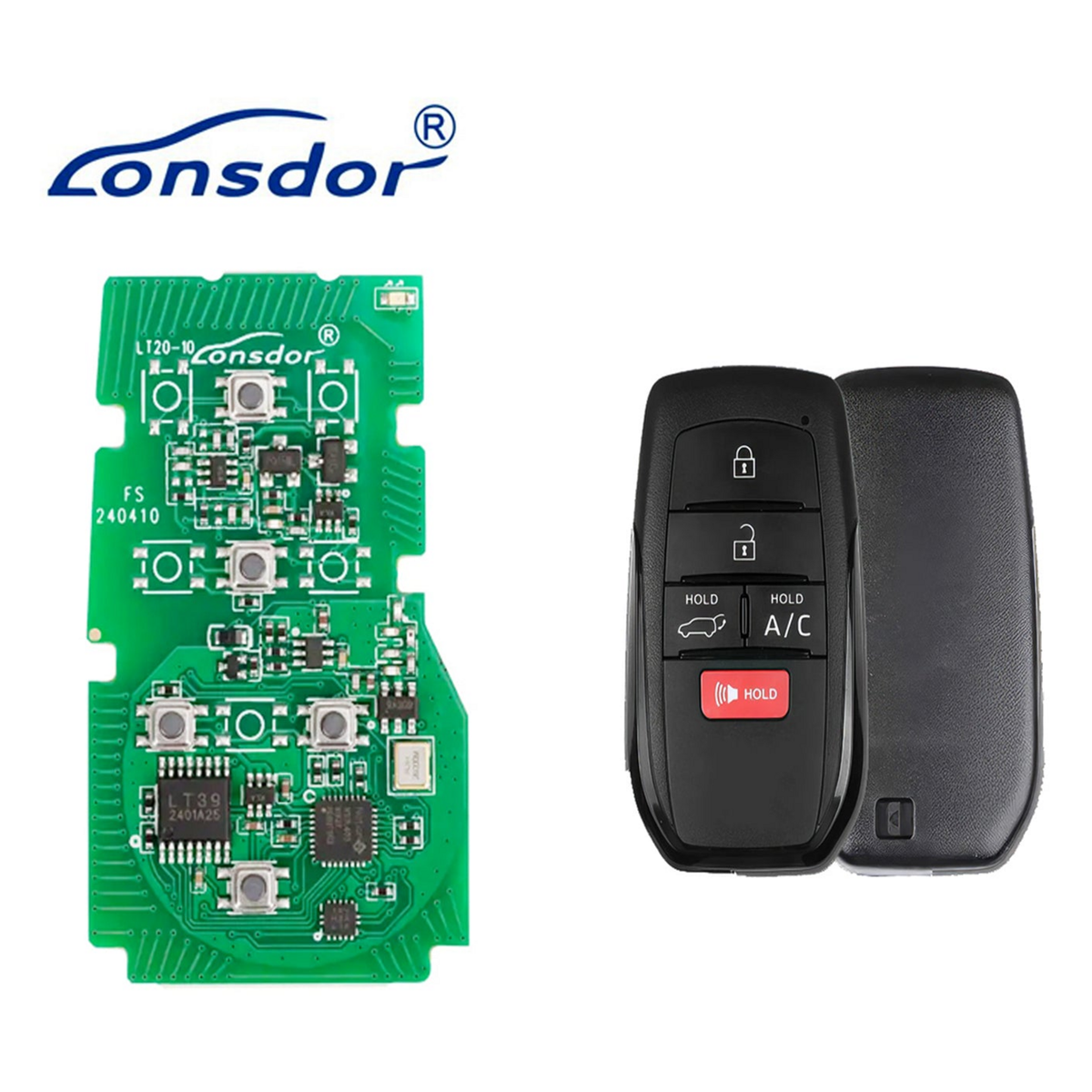 Lonsdor LT20-10-5 Smart Key PCB, 5-Button, 8A-BA Chip, Adjustable Frequency, For Toyota & Subaru (2021, 2025)