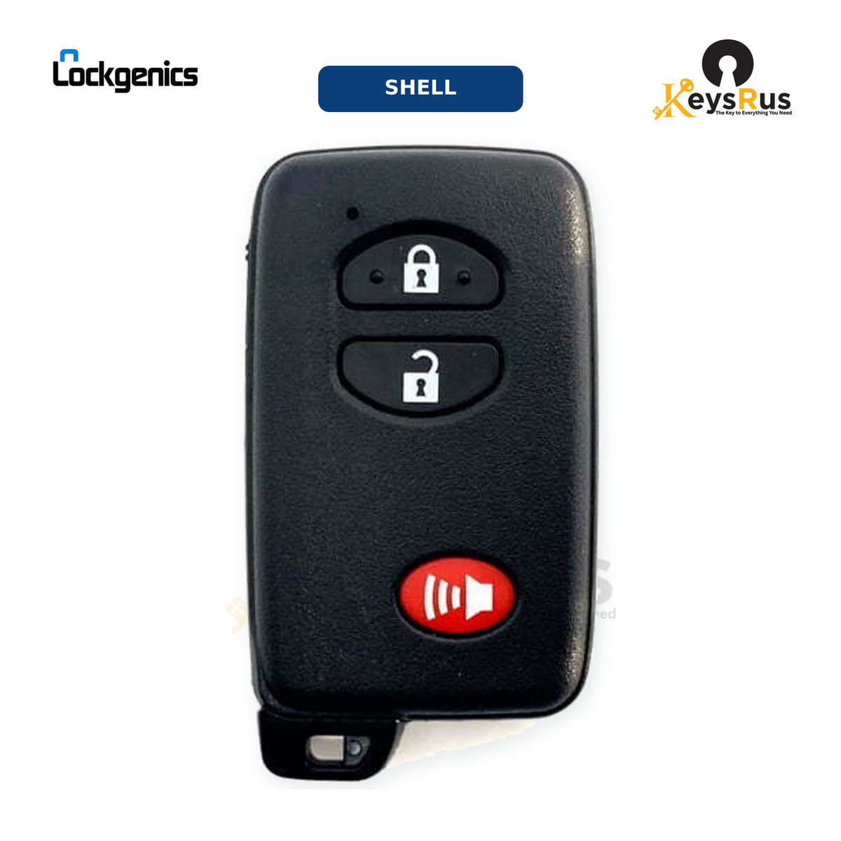Toyota 3-Button Smart Key Shell, FCC ID: HYQ14AAB, Aftermarket Case with Emergency Key, Fits 2008, 2017 Models, Lonsdor LT20-01 Compatible