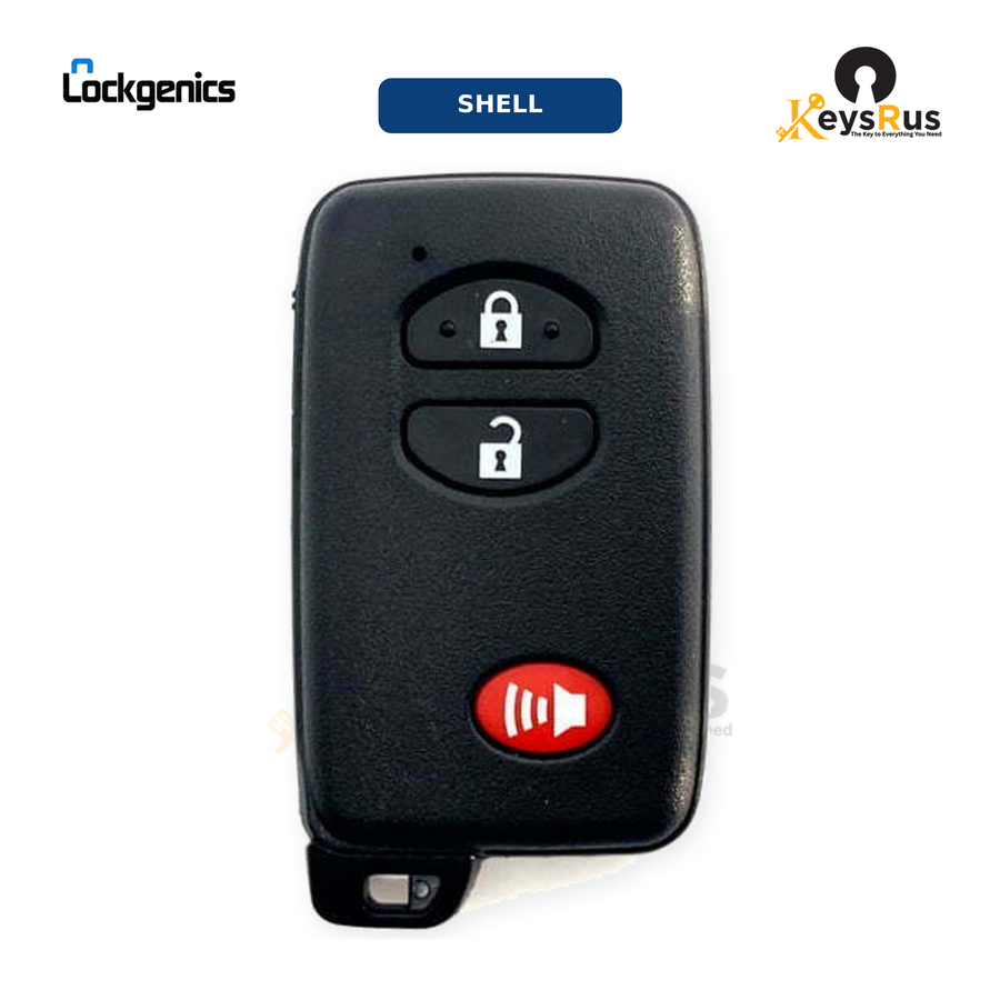 Toyota 3-Button Smart Key Shell, FCC ID: HYQ14AAB, Aftermarket Case with Emergency Key, Fits 2008, 2017 Models, Lonsdor LT20-01 Compatible