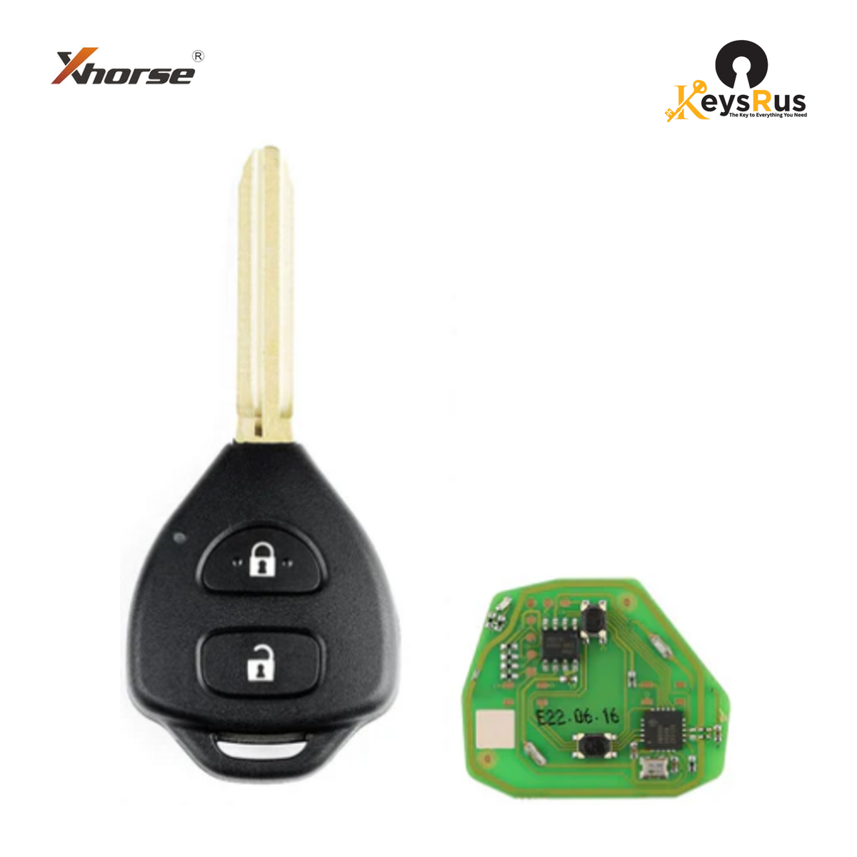XKTO05EN Xhorse - Toyota Style / 2-Button Universal Remote Head Key for VVDI Key Tools