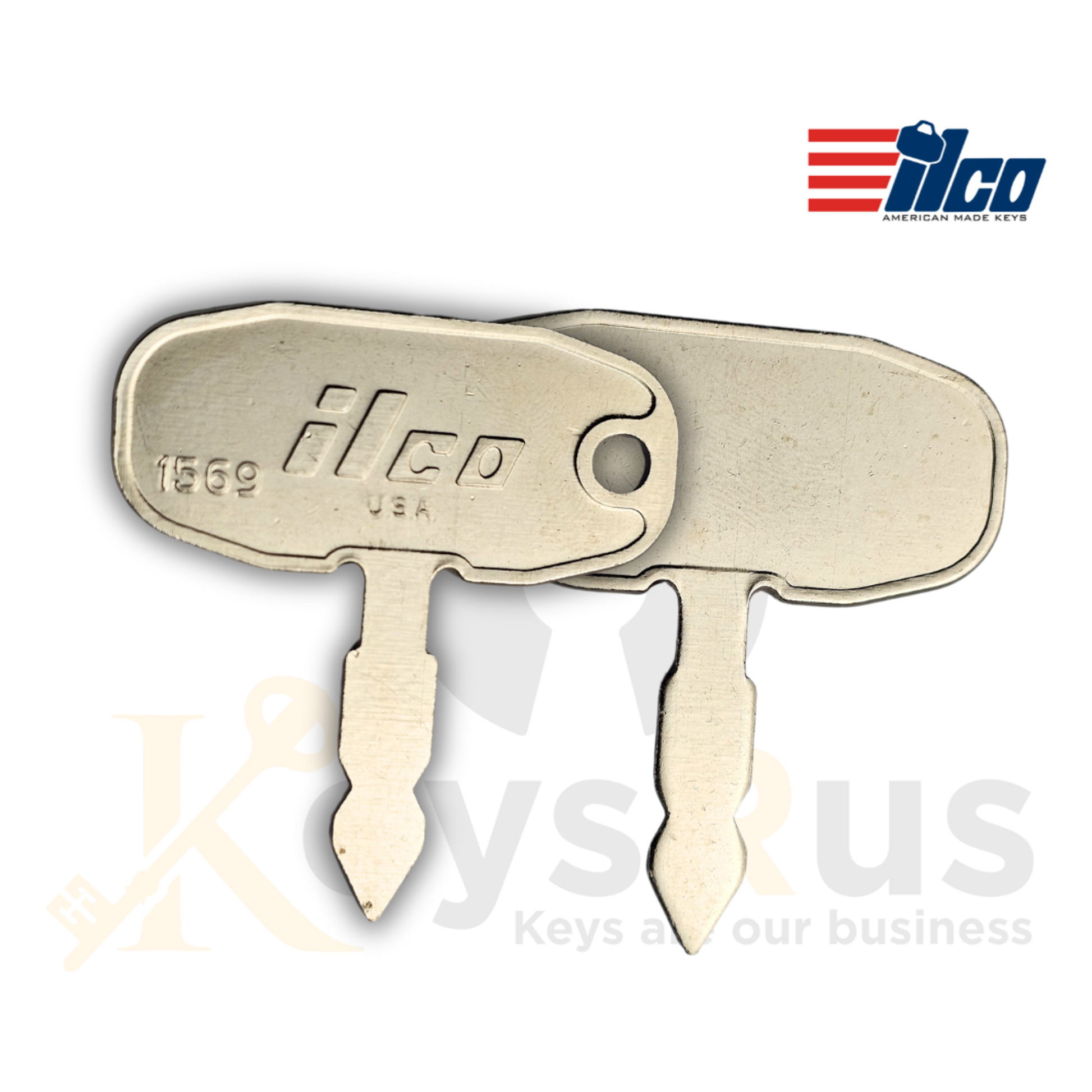 Ilco 1569 Key Blank, Precut Nickel-Plated Brass for Ford & Tractor Equipment 10 pack