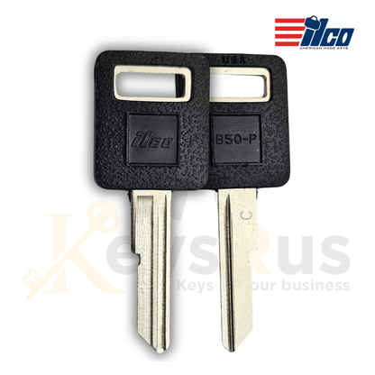 Ilco B50‑P Key Blank, GM Plastic‑Head Ignition Key, Buick, Cadillac, Chevy, GMC & Pontiac (Uncut)
