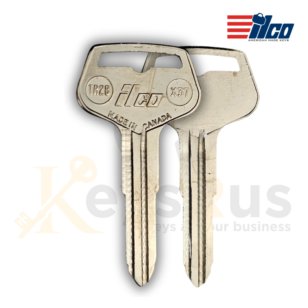 Ilco X37 (TR28) Key Blank, Toyota Classic Vehicles (1969, 1982), Uncut Nickel‑Plated Brass