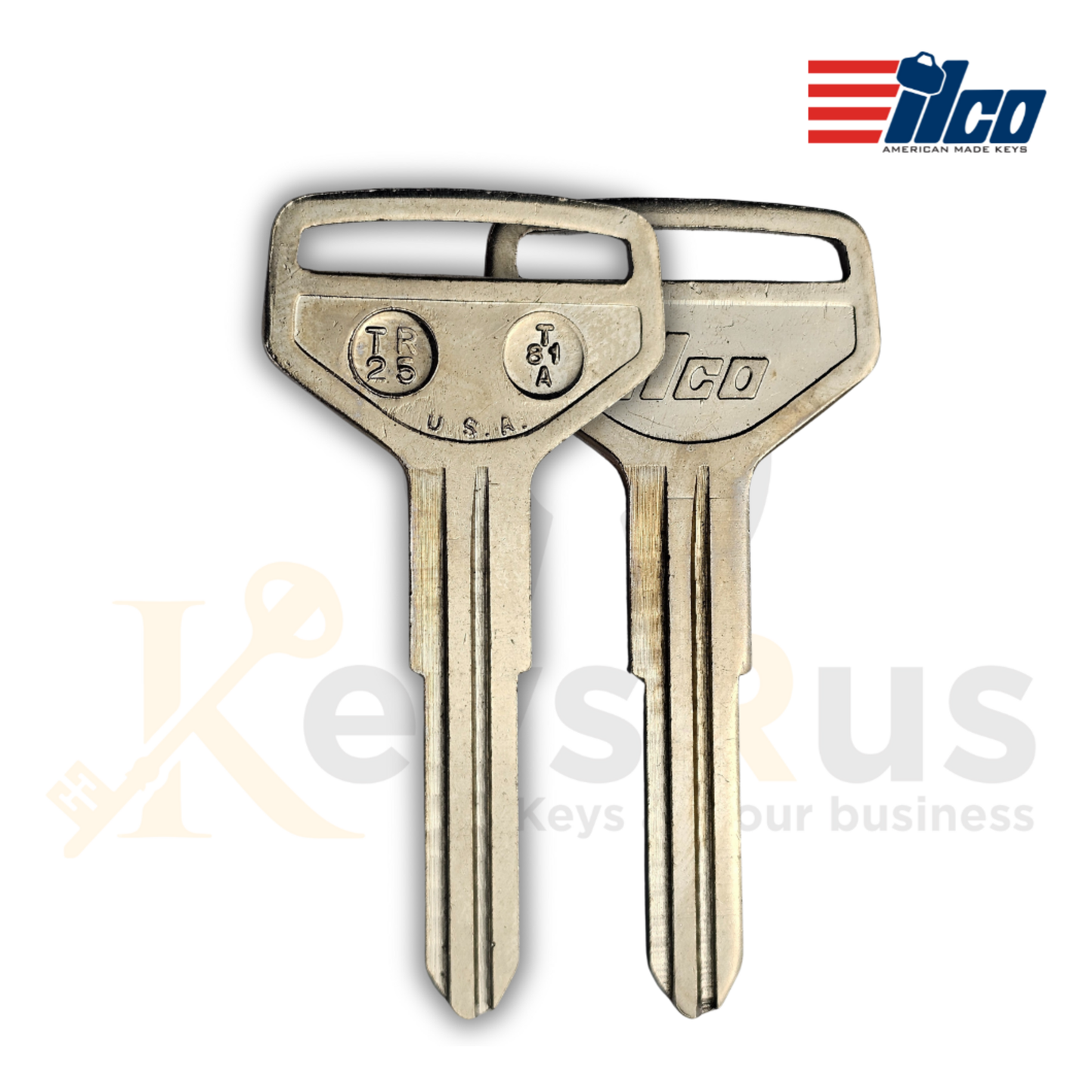 Ilco TR25 / T81A Key Blank, Toyota Corolla, Cressida & Van (1969, 1990), Uncut Nickel‑Plated Brass