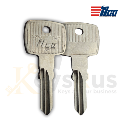 Ilco TMC1 / X270 Key Blanks, 10 Pack for Triumph, Aprilia, KTM & More, Nickel‑Plated Brass (Uncut)
