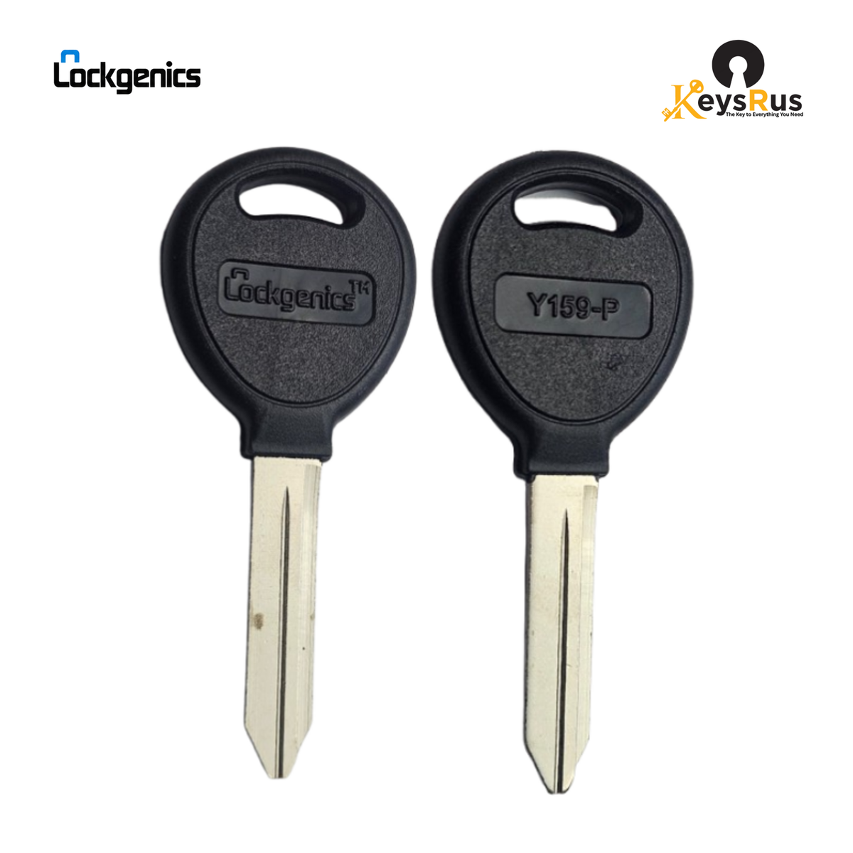 Y159-P Plastic Head Key Blank, Nickel Plated Brass, Compatible with Chrysler, Dodge, Jeep
