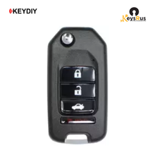 KEYDIY KD-NB10-4 Honda-Style 4-Button Flip Key Blank w/ Integrated Chip