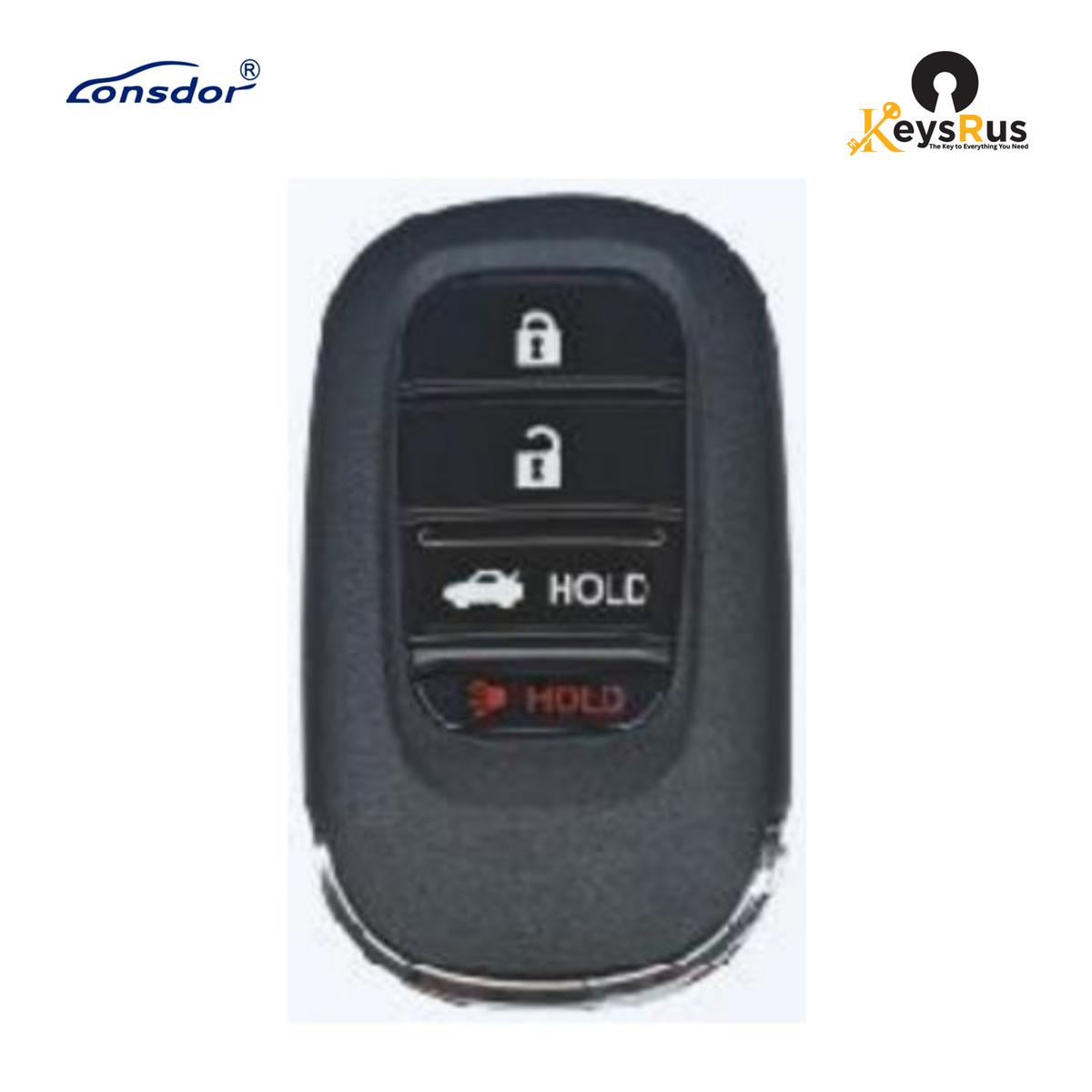 LONSDOR HD30-15 4-Button Honda Universal Smart Key, ID46 / ID47 / ID4A, Adjustable Frequency