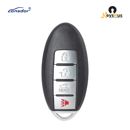 LONSDOR Nissan Style 4-Button Universal Smart Key, NS30-06 ID46+ID47+ID4A, Adjustable Frequency