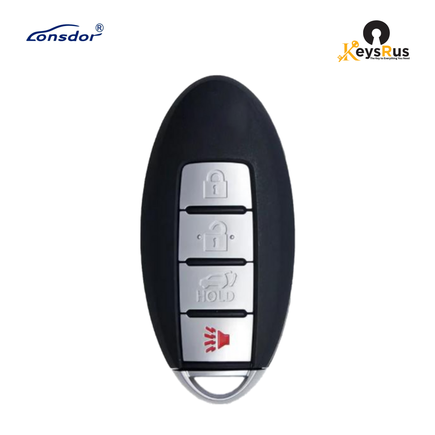LONSDOR Nissan Style 4-Button Universal Smart Key, NS30-07 ID46+ID47+ID4A, Adjustable Frequency