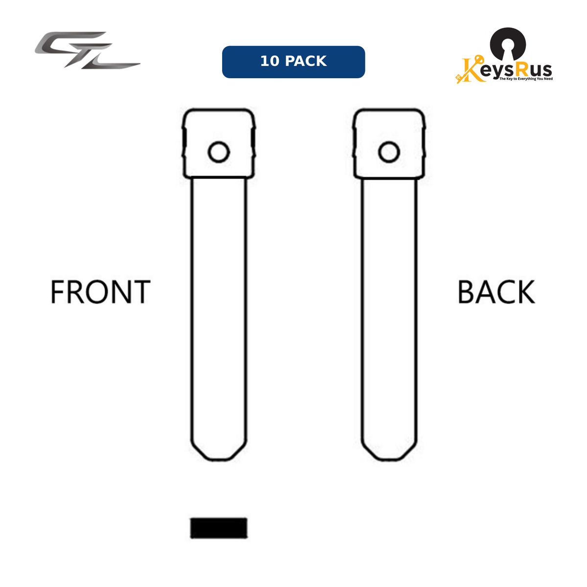 MFK-022:  MFK Honda / Acura Brass Blade — HON66 (10-Pack) Honda Civic, Accord, CR-V, Jazz; Acura — HON66 / HO01 / HO03 profile