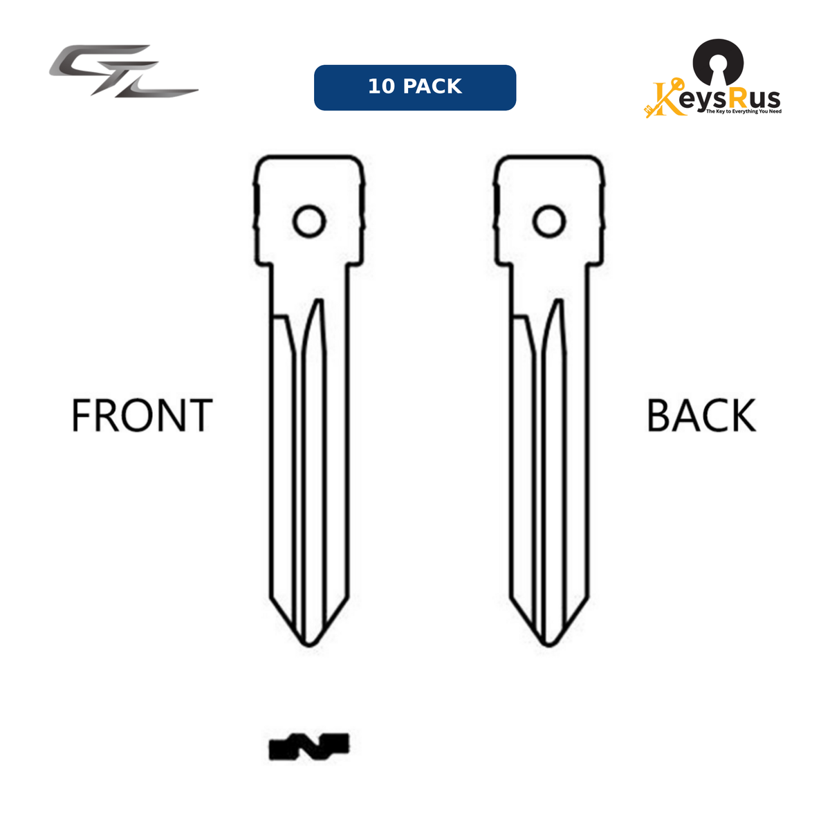 MFK-004: MFK GM Brass Blade — B106 (10-Pack) GM, Chevrolet, Buick, Pontiac, Saturn — B106 profile