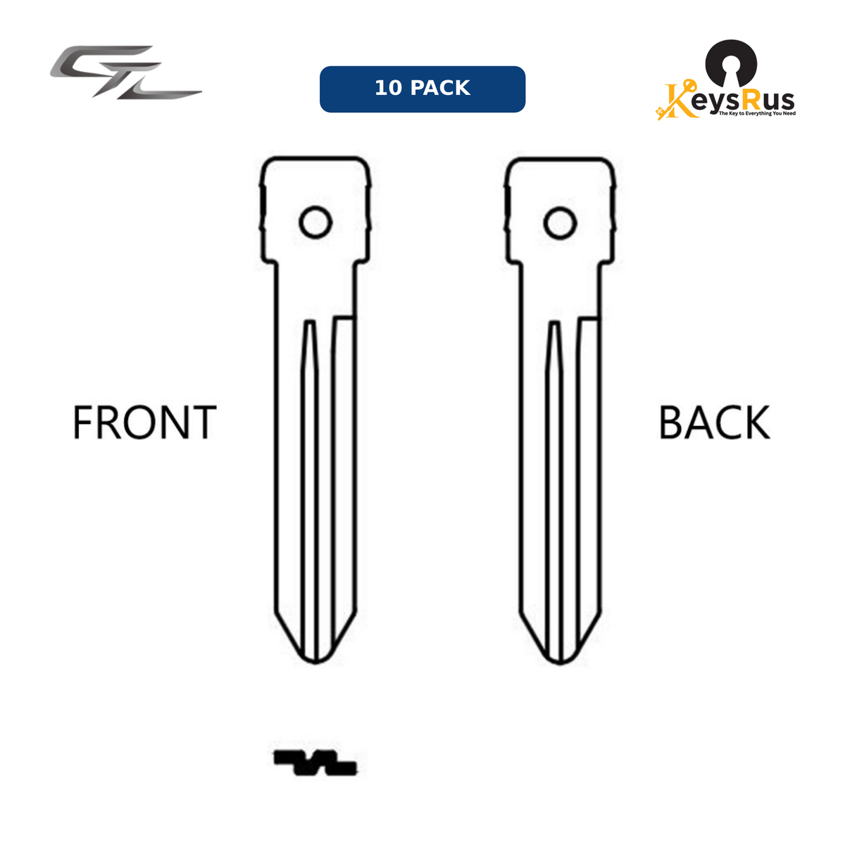 MFK-064: MFK Nissan Brass Blade — NSN14 (10-Pack) Nissan Micra, Note, Juke, Qashqai, Navara, Pathfinder — NSN14 / DA34 profile