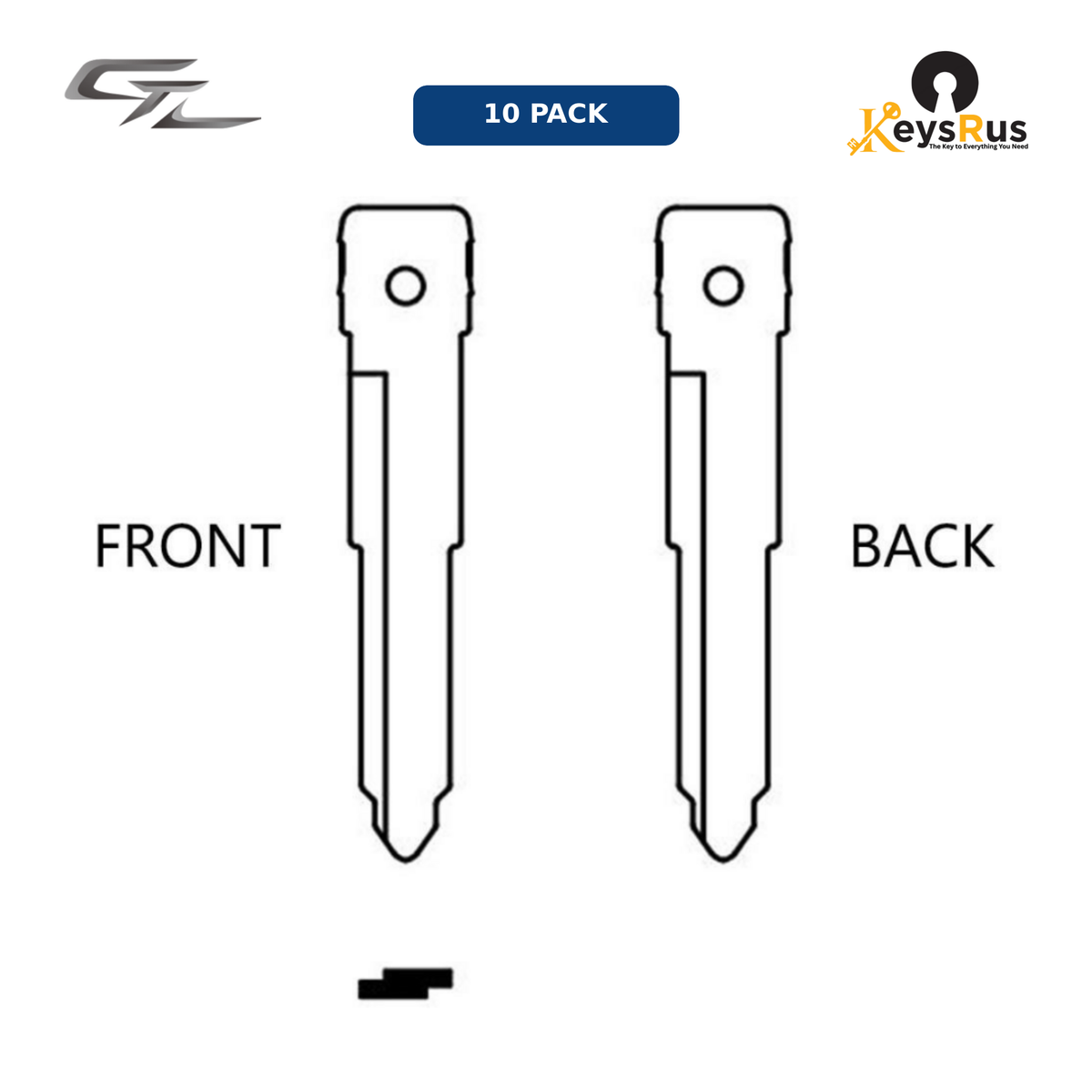 MFK-054: MFK Mazda Brass Blade — MAZ24R (10-Pack) Mazda 2, 3, 5, 6, CX-3, CX-5, MX-5 — MAZ24R / MZ31 profile