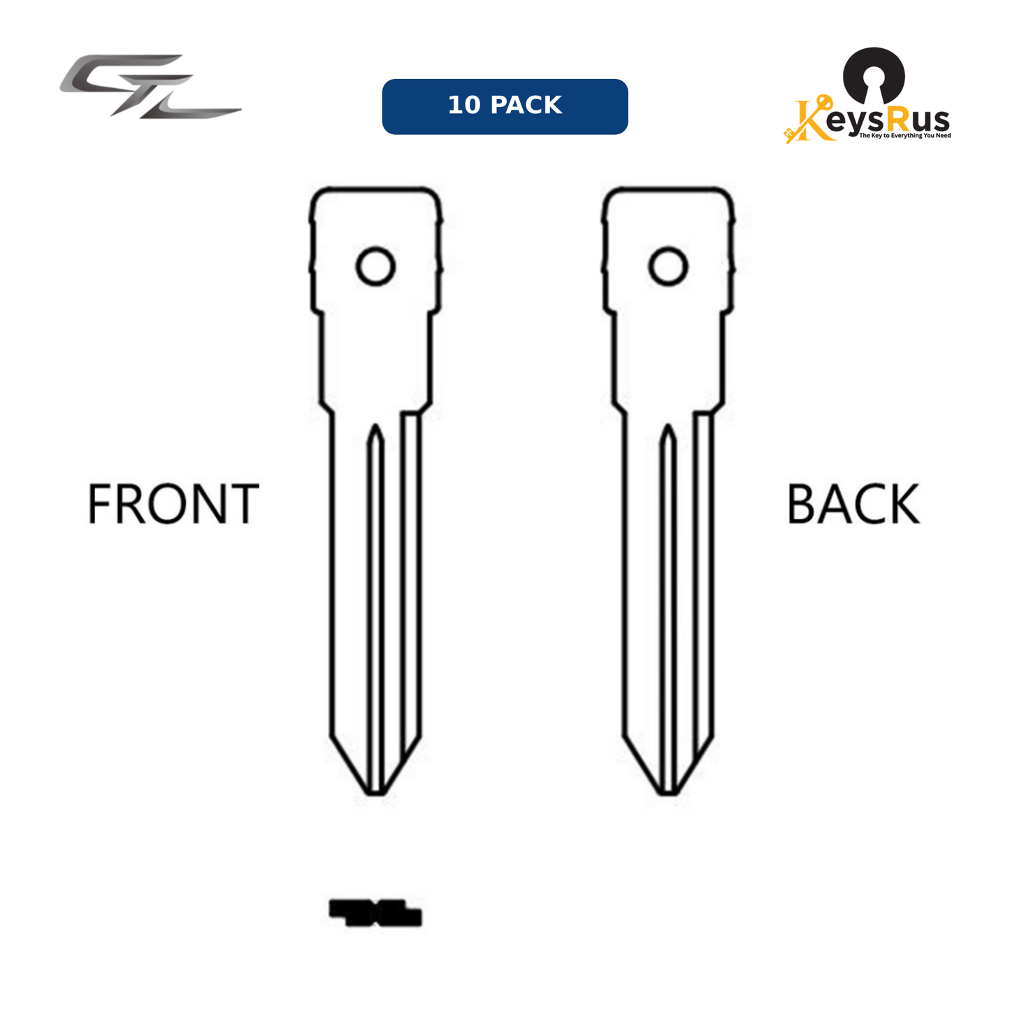 MFK-002 - MFK GM Brass Blade — B99 (10-Pack) GM, Chevrolet, Buick — B99 profile (wafer-cut)