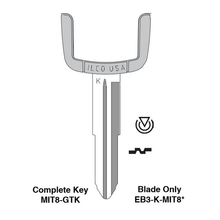 Ilco EB3-K-MIT8 – Mitsubishi MIT8 Key Blade | High-Precision Replacement for Modular Remote Heads