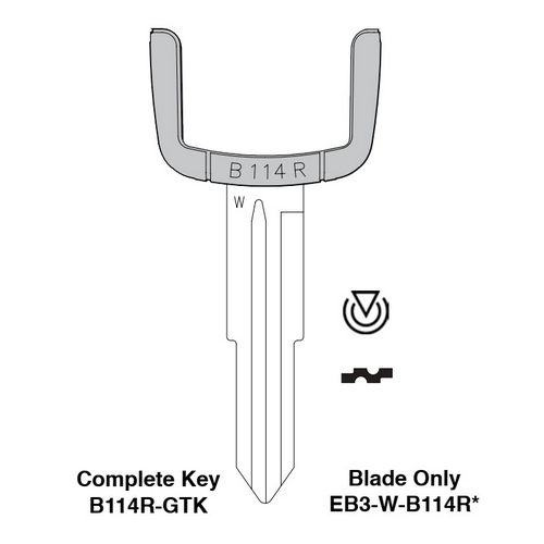 EB3-W-B114R Key Blade – For Chevrolet & Saturn | Compatible with Captiva, Spark, Vue | ILCO-Style Blade