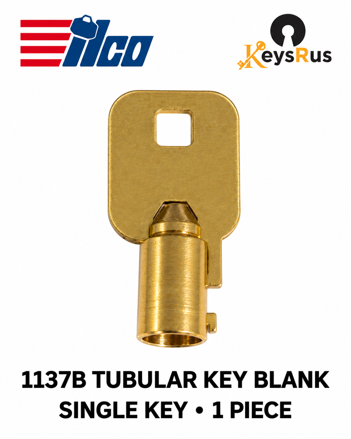 ILCO 1137B brass tubular key blank – single key, reverse – Keys R Us