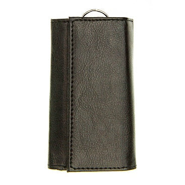 Black Synthetic Leather Key Holder & Change Purse | Compact, Durable, Multi-Function Organizer