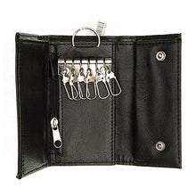 Black Synthetic Leather Key Holder & Change Purse | Compact, Durable, Multi-Function Organizer