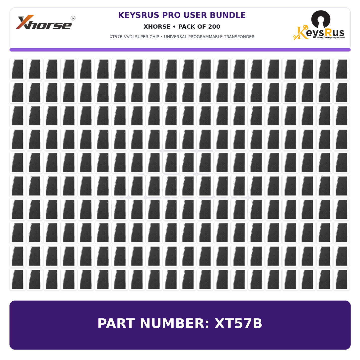 Keysrus Pro User Bundle of 200 Xhorse XT57B VVDI Super Chips