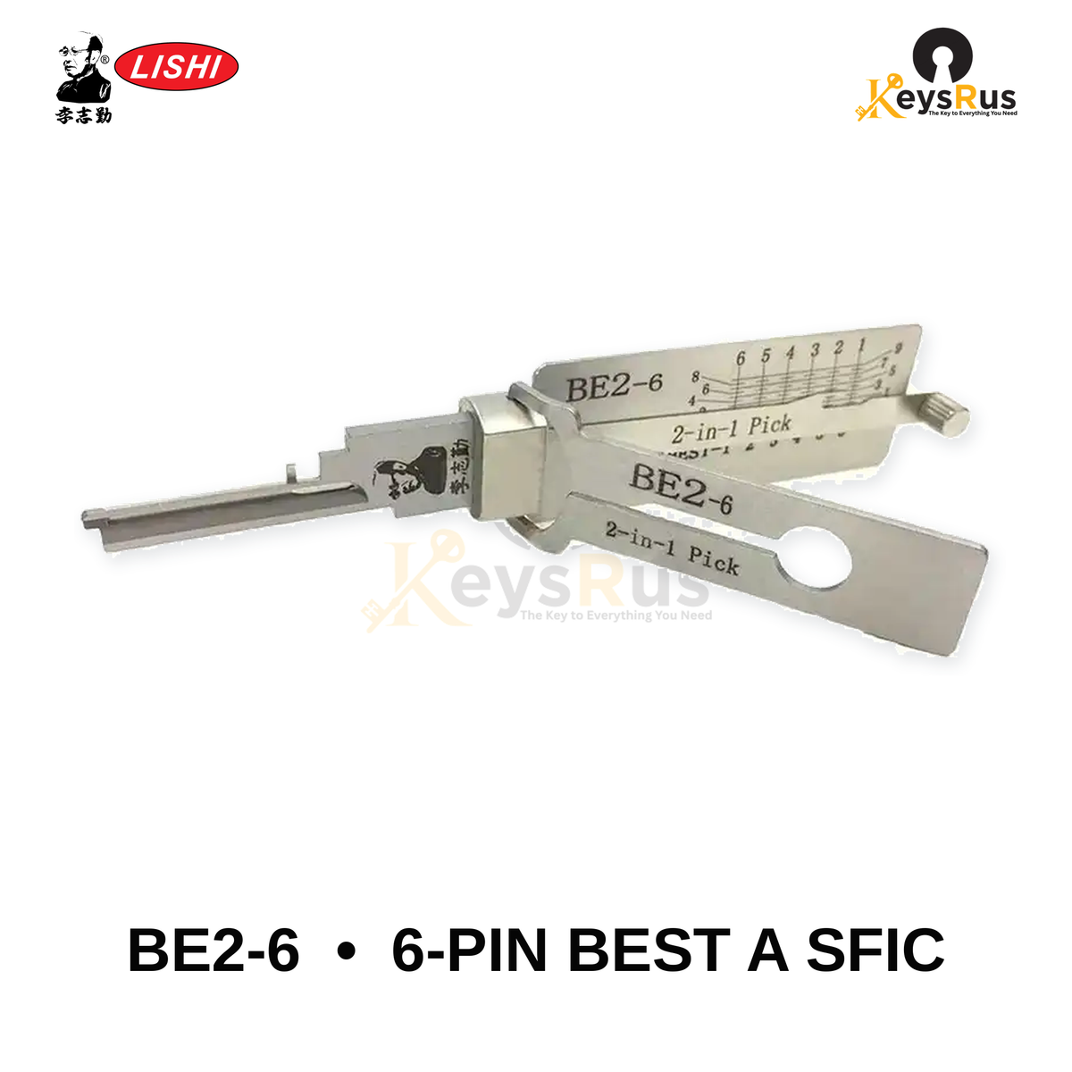 Original Lishi - BE2-6 6-Pin BEST A SFIC –2-in-1 Pick & Decoder
